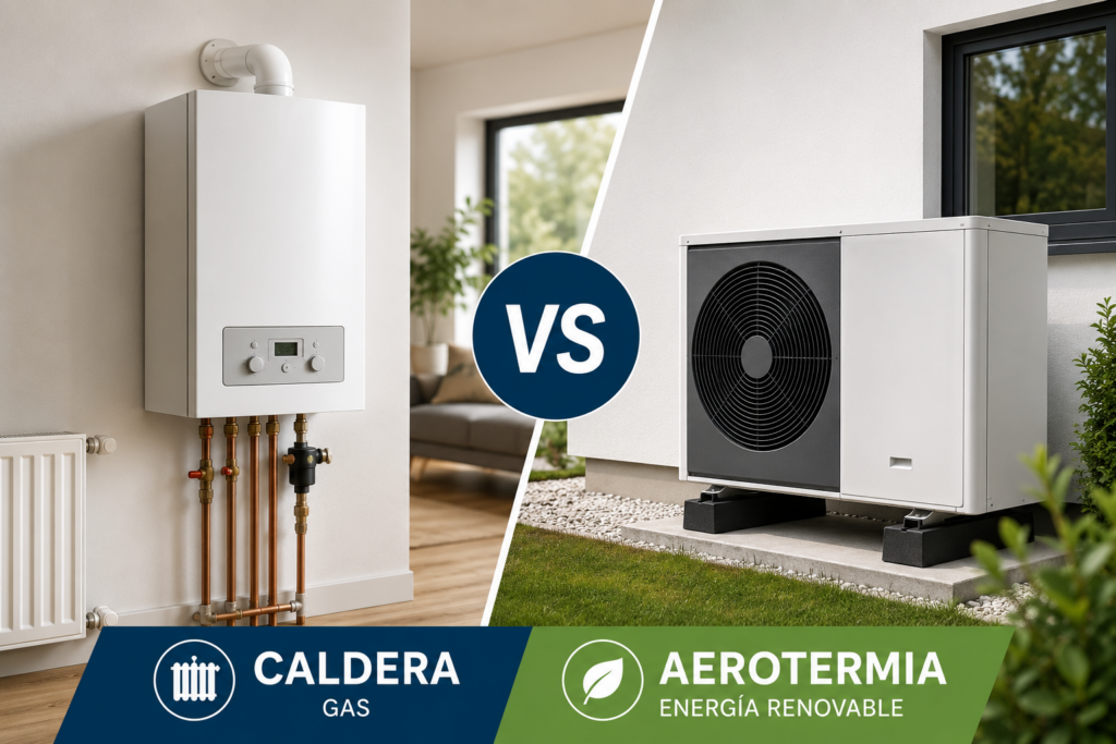 Comparativa entre caldera y aerotermia para una vivienda